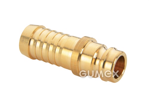Plastikárska vsuvka ESH, DN9, s tŕňom pre štandardné hadice 9mm, bez ventilu, 15bar, -20°C/+200°C, mosadz